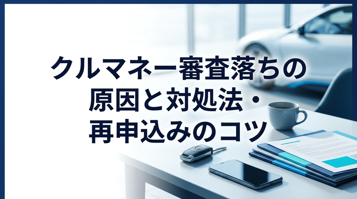 クルマネーの審査に落ちた方へ。落ちた原因の見極め方、改善できるポイント、再申込みまでの待機期間と準備手順を詳しく解説。リベンジ申込みを成功させましょう。